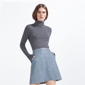 Blue Zara Pleather Skirt